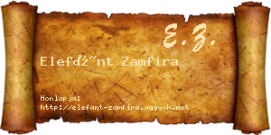 Elefánt Zamfira névjegykártya